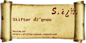 Stifter Ágnes névjegykártya
