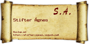 Stifter Ágnes névjegykártya